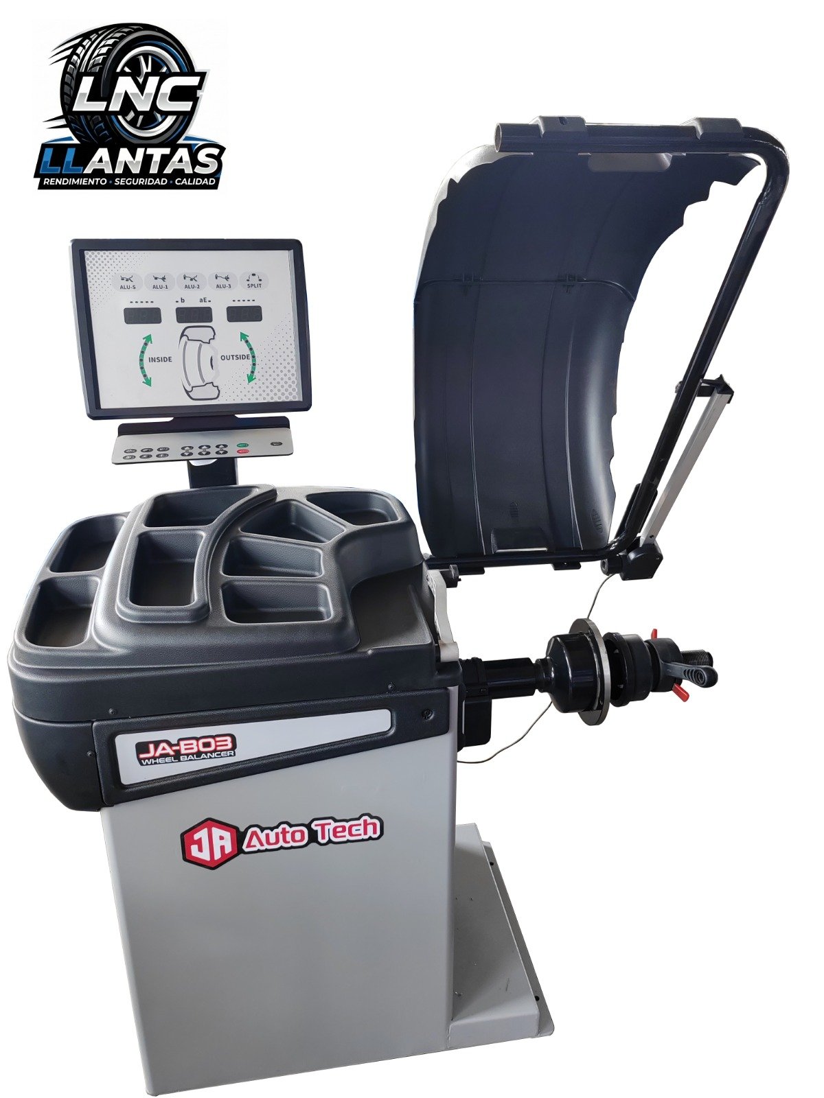 BALANCEADORA DE RUEDAS JA-B03 BRAZO MEDIDOR ELECTRONICO Y POSICIONAMIENTO AUTOMÁTICO CON PUNTERO LÁSER